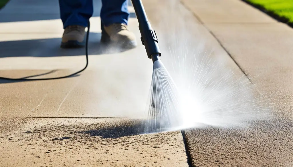 pressure cleaning the driveway